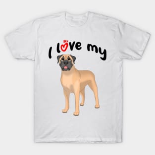 I Love My Bullmastiff Dog T-Shirt